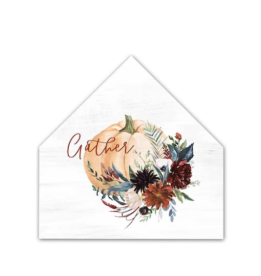 Gather Flowers House Shaped Canvas Wall Accent
